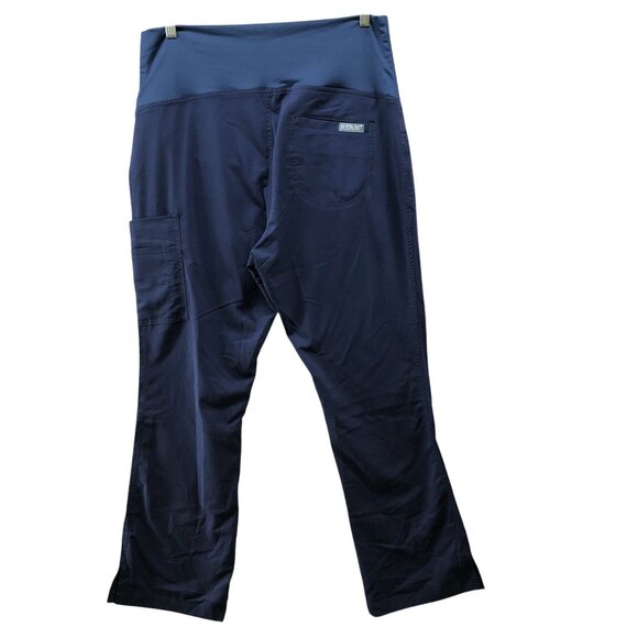 NWT Med Couture Maternity Scrub Pants Womens M Navy Blue Over Belly Straight - Picture 2 of 12
